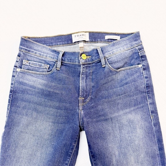 Frame Le Skinny de Jeanne Crop Denim Jeans Lo/Hi Hem Size 27 - Picture 5 of 7